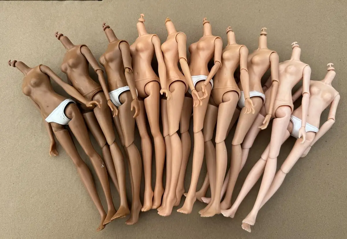 MC2 Doll Heads Joints Movable Body Solid Nude Dark Brown Skin Tone Glasses Eyes Head Kids DIY Toys Birthday Christmas Gifts thumbnail 3