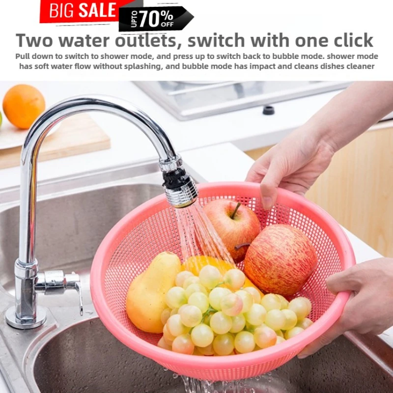 Water Tap Extension Water Faucet Extender Anti-Splash Heads Kitchen Faucets Extender Spare Parts Faucets Extended Aerator Filter thumbnail 3