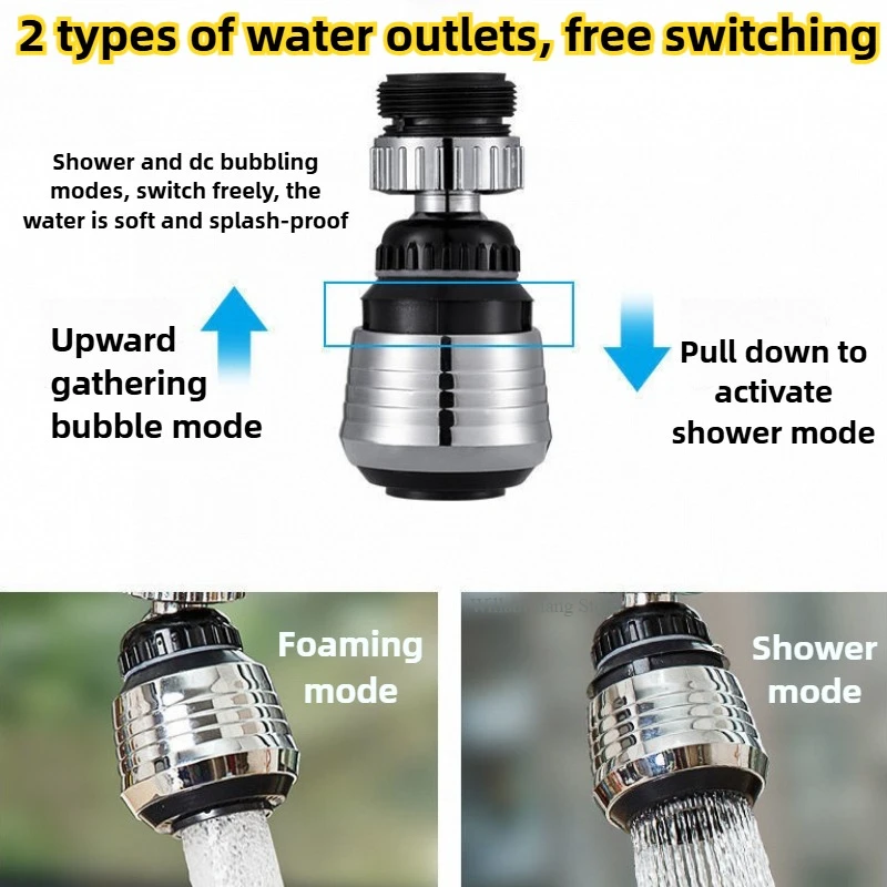 Water Tap Extension Water Faucet Extender Anti-Splash Heads Kitchen Faucets Extender Spare Parts Faucets Extended Aerator Filter thumbnail 2