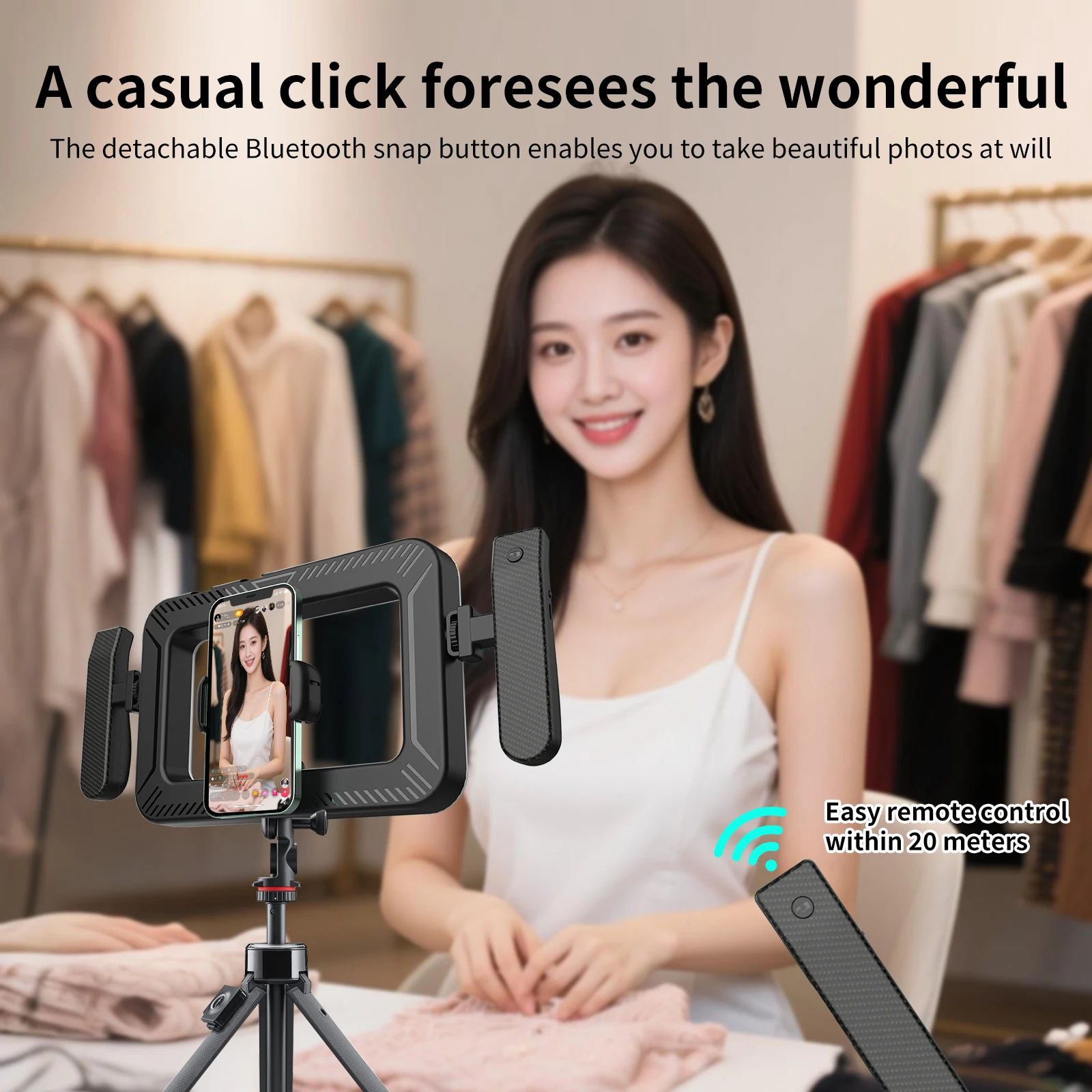 k03 Portable Handheld Ring LED Light New Rabbit Cage Lighting Photography Lamp for Mobile Live Broadcast Selfie Light Decoration thumbnail 4