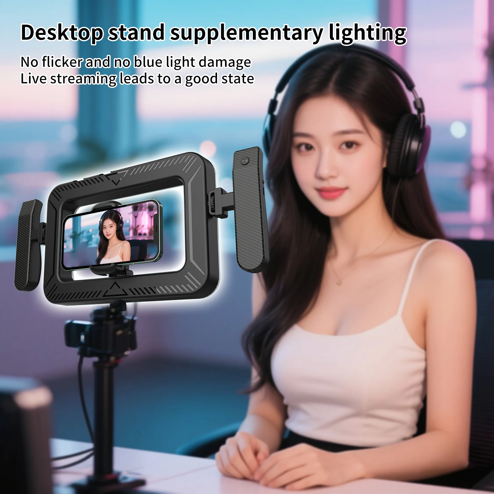 k03 Portable Handheld Ring LED Light New Rabbit Cage Lighting Photography Lamp for Mobile Live Broadcast Selfie Light Decoration thumbnail 3