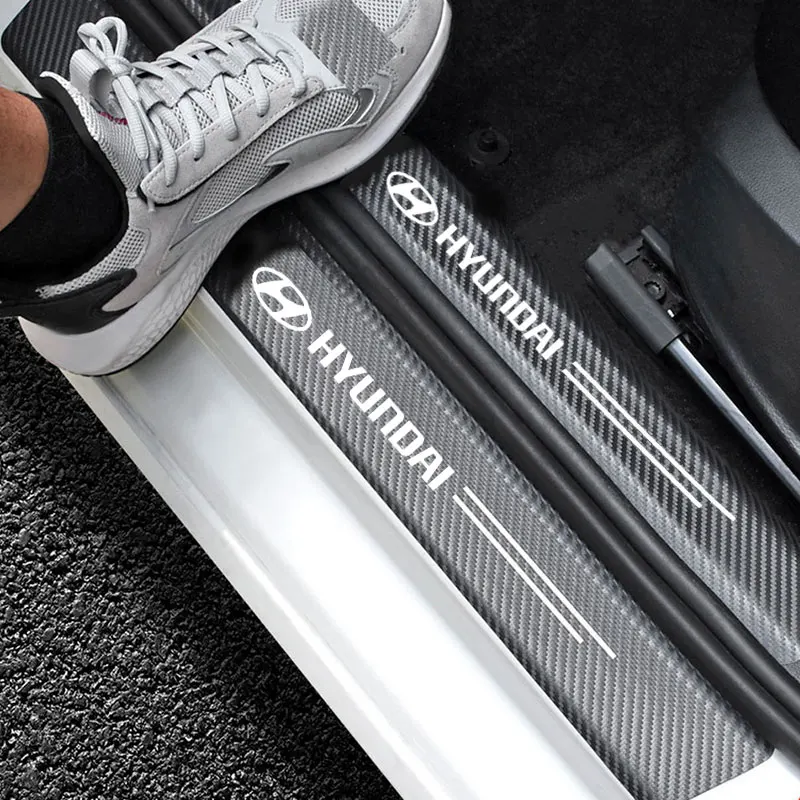 Car Threshold Portector Strip Trim Bumper Door Sill Film For hyundai Accent Azera Elantra Palisade Tucson Tuscani Accessories