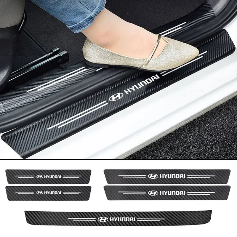 Car Threshold Portector Strip Trim Bumper Door Sill Film For hyundai Accent Azera Elantra Palisade Tucson Tuscani Accessories thumbnail 3