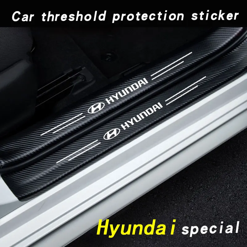 Car Threshold Portector Strip Trim Bumper Door Sill Film For hyundai Accent Azera Elantra Palisade Tucson Tuscani Accessories thumbnail 2
