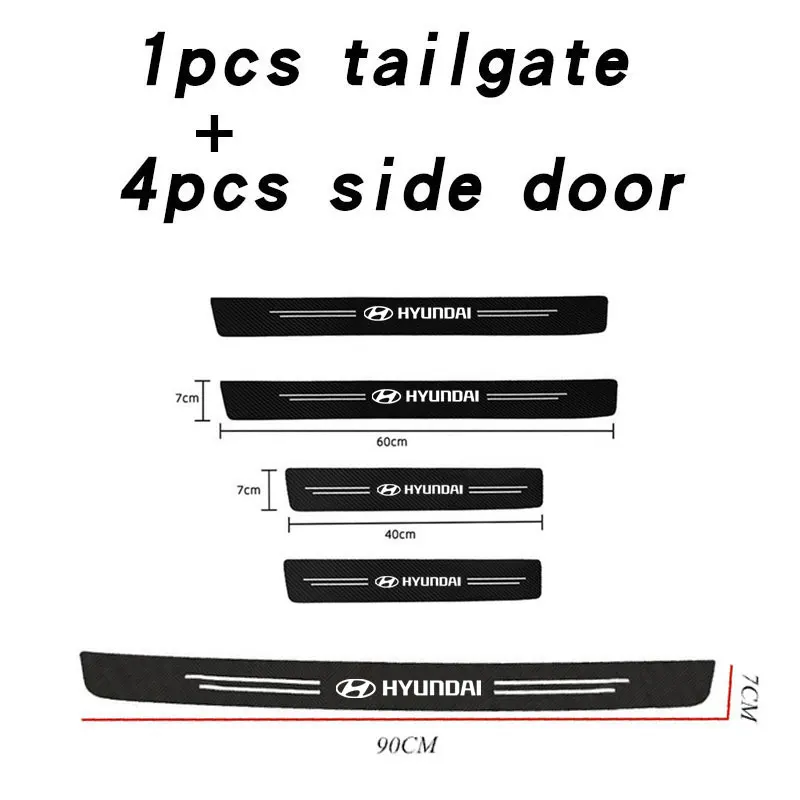 Car Threshold Portector Strip Trim Bumper Door Sill Film For hyundai Accent Azera Elantra Palisade Tucson Tuscani Accessories thumbnail 6