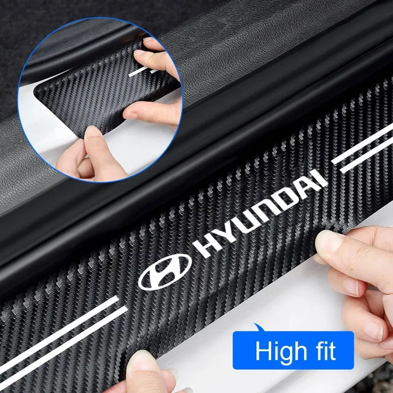 Car Threshold Portector Strip Trim Bumper Door Sill Film For hyundai Accent Azera Elantra Palisade Tucson Tuscani Accessories thumbnail 5