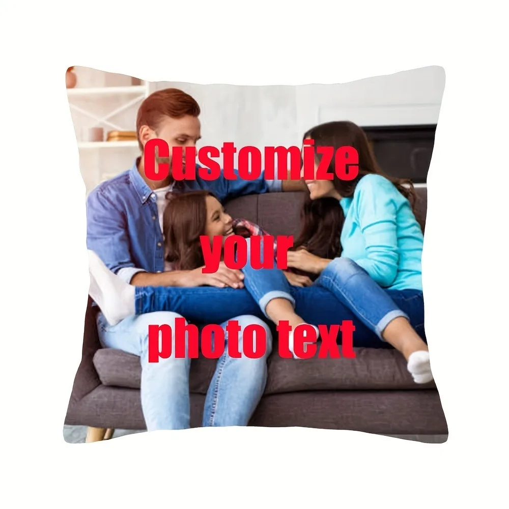 Customized Photo DIY  Pillow Cover with Wedding Photo, Valentine'S Day Anniversary Gift Pillowcase Decorative Cushion Cover thumbnail 2