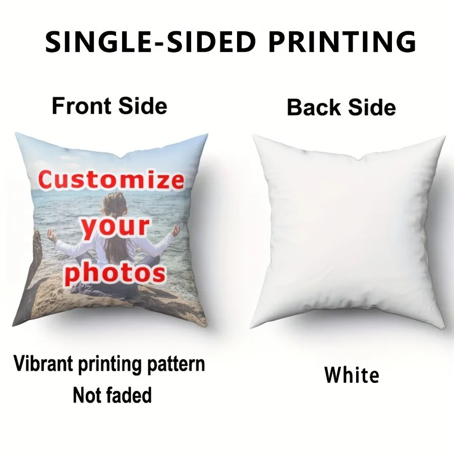 Customized Photo DIY  Pillow Cover with Wedding Photo, Valentine'S Day Anniversary Gift Pillowcase Decorative Cushion Cover thumbnail 3