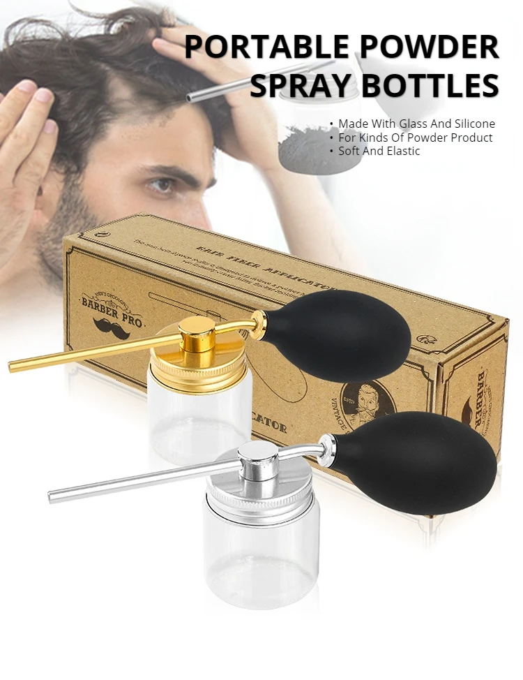 Refillable Barber Powder Spray Bottle Hair Building Fiber Applicator Talc Powder Blower Puffer Tools Salon Accessories thumbnail 3