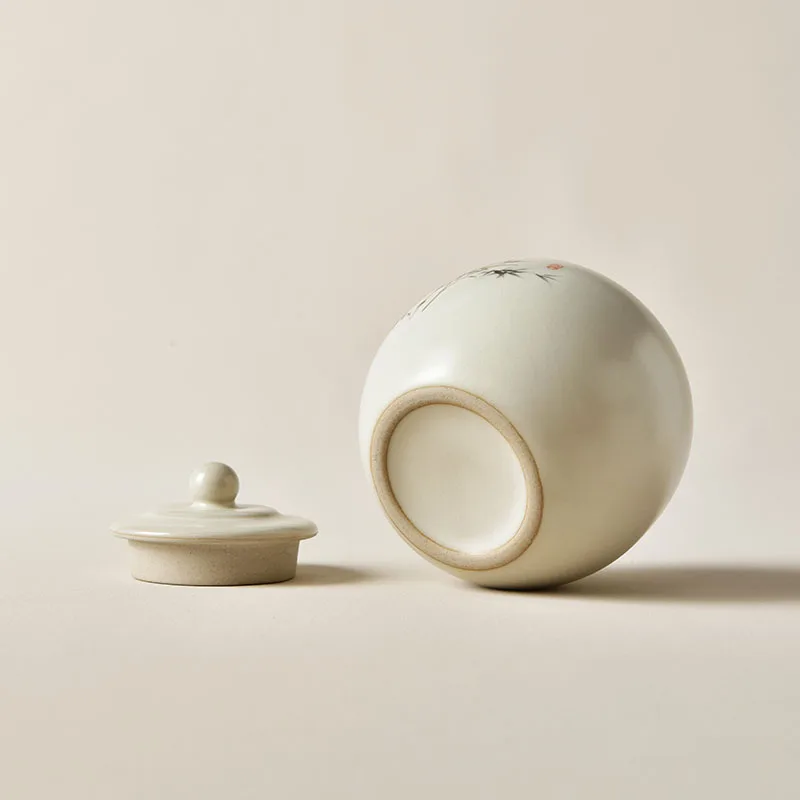 Round Ceramic Tea Pot Ruyao Ceramic Pot Tea Container Living Room Coffee Table Decorative Ornaments Portable Small Tea Pot thumbnail 3