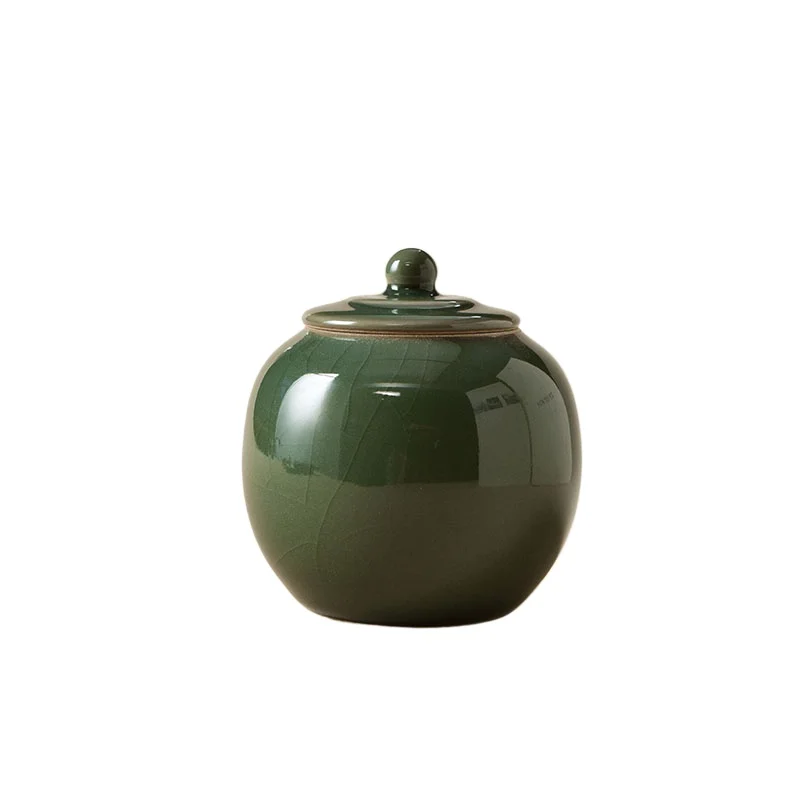 Round Ceramic Tea Pot Ruyao Ceramic Pot Tea Container Living Room Coffee Table Decorative Ornaments Portable Small Tea Pot thumbnail 4