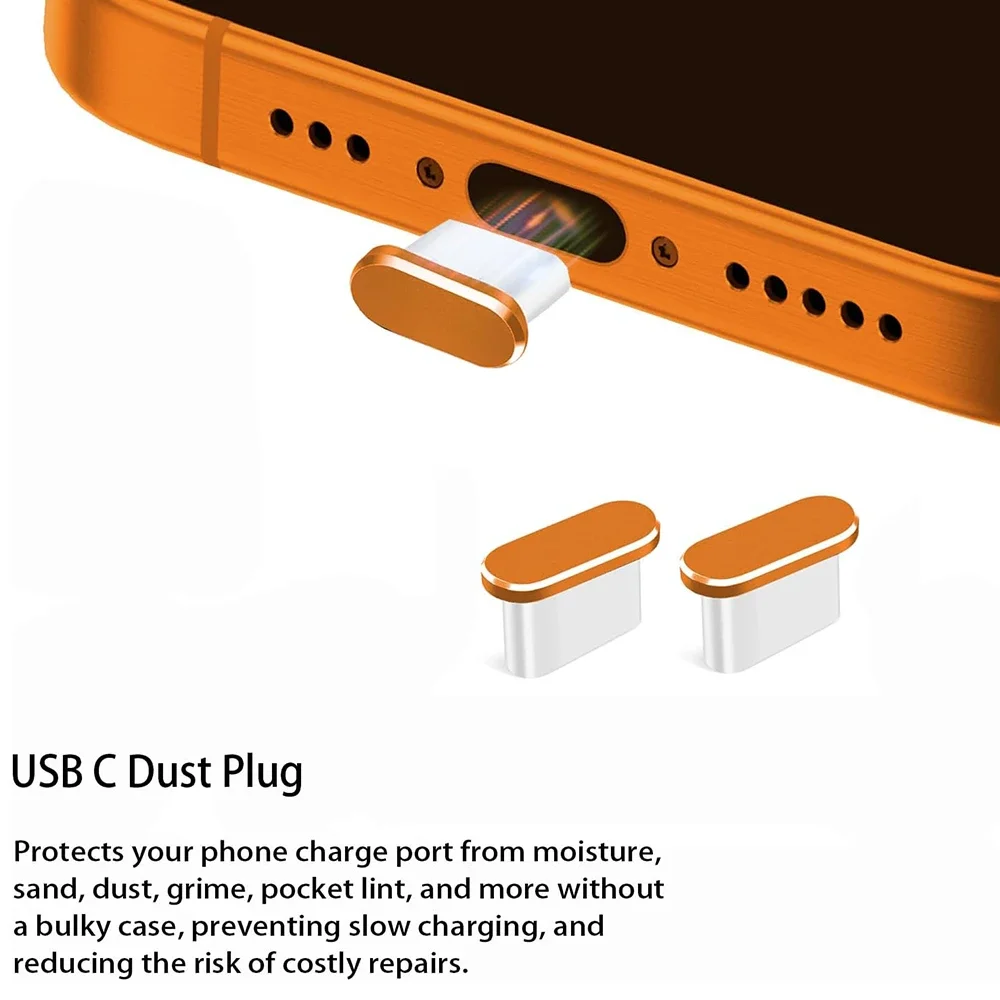 1-5Pcs Metal USB Type C Dust Plug for iPhone 17 Pro Max Air 17PM Mobile Phone Type-C Charging Port Protector Cover Cap Stopper thumbnail 5