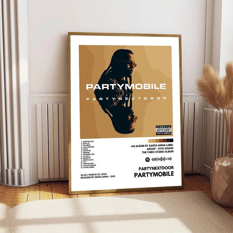Retro Music Album Cover Posters Pop Hip Hop Rapper P-Partynextdoor Canvas Painting Print Aesthetic Room Home Decoration thumbnail 2