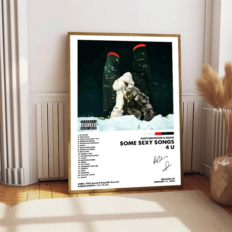 Retro Music Album Cover Posters Pop Hip Hop Rapper P-Partynextdoor Canvas Painting Print Aesthetic Room Home Decoration thumbnail 4