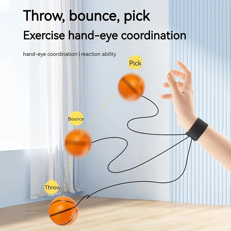 Return Sponge Rubber Hand Ball Game Exercises Bouncing Elastic Sport Strength Training Children Kids Outdoor Toy Ball thumbnail 2