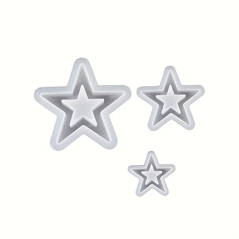 Silicone Hollow Star Molds for DIY Crafts - Pentagram Shaped Resin, Gypsum & Clay Casting Molds for Christmas Tree Decorations thumbnail 5