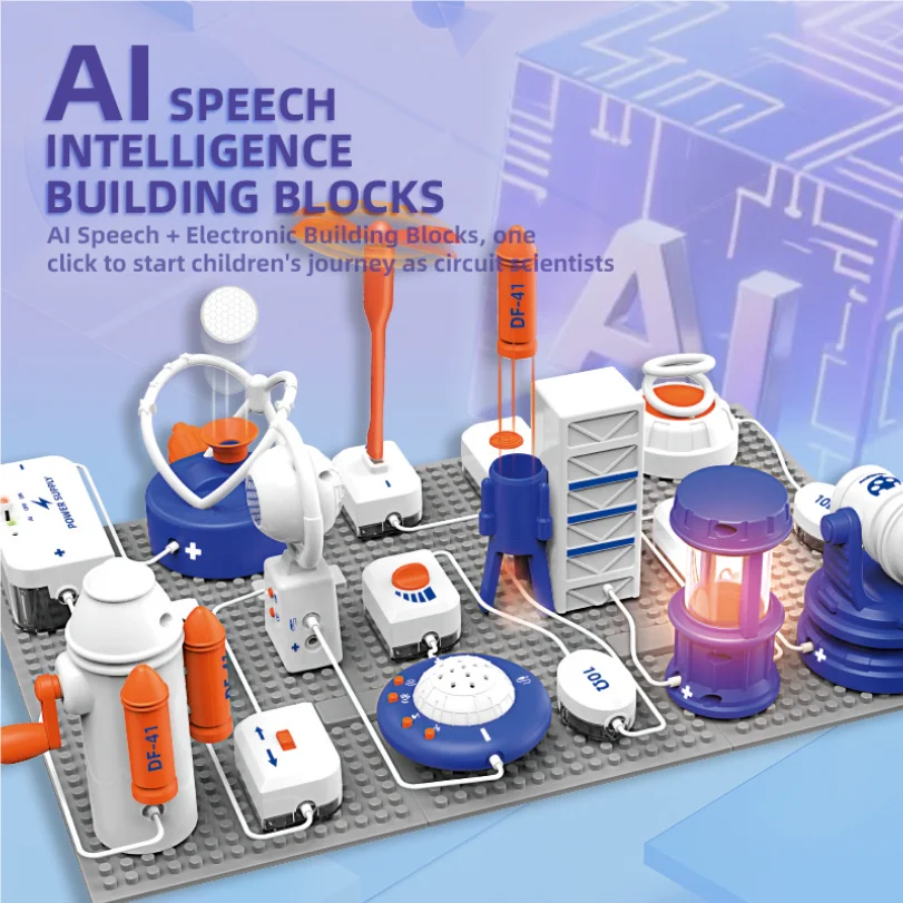 Cross border AI Voice Learning Electronic Building Blocks Puzzle Children's Toys DIY Scientific Physics Experimental Educational thumbnail 3