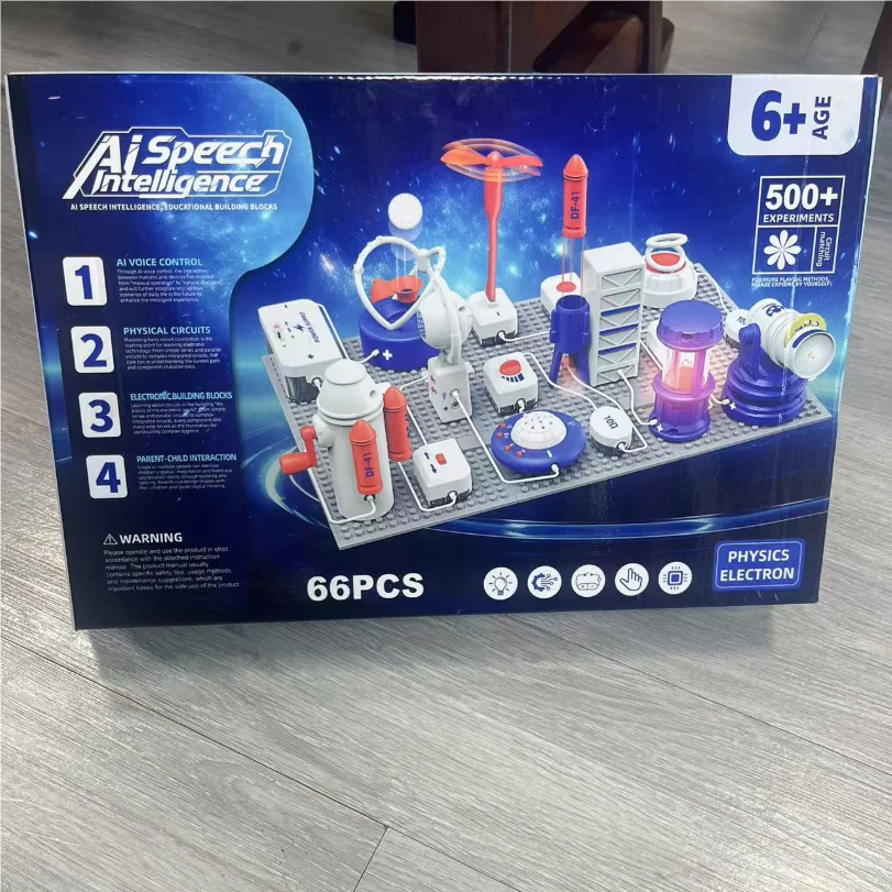 Cross border AI Voice Learning Electronic Building Blocks Puzzle Children's Toys DIY Scientific Physics Experimental Educational thumbnail 2