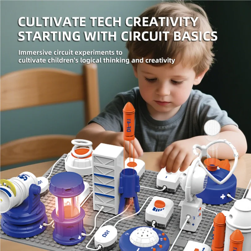 Cross border AI Voice Learning Electronic Building Blocks Puzzle Children's Toys DIY Scientific Physics Experimental Educational