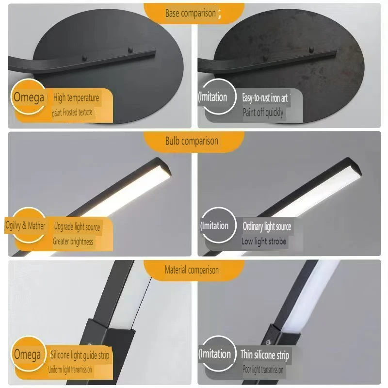 Nordic Modern Arc Shape Floor Lamp Led Dimmable Remote Control Standing Light For Living Room Bedroom Sofa Study Decor Lighting thumbnail 6