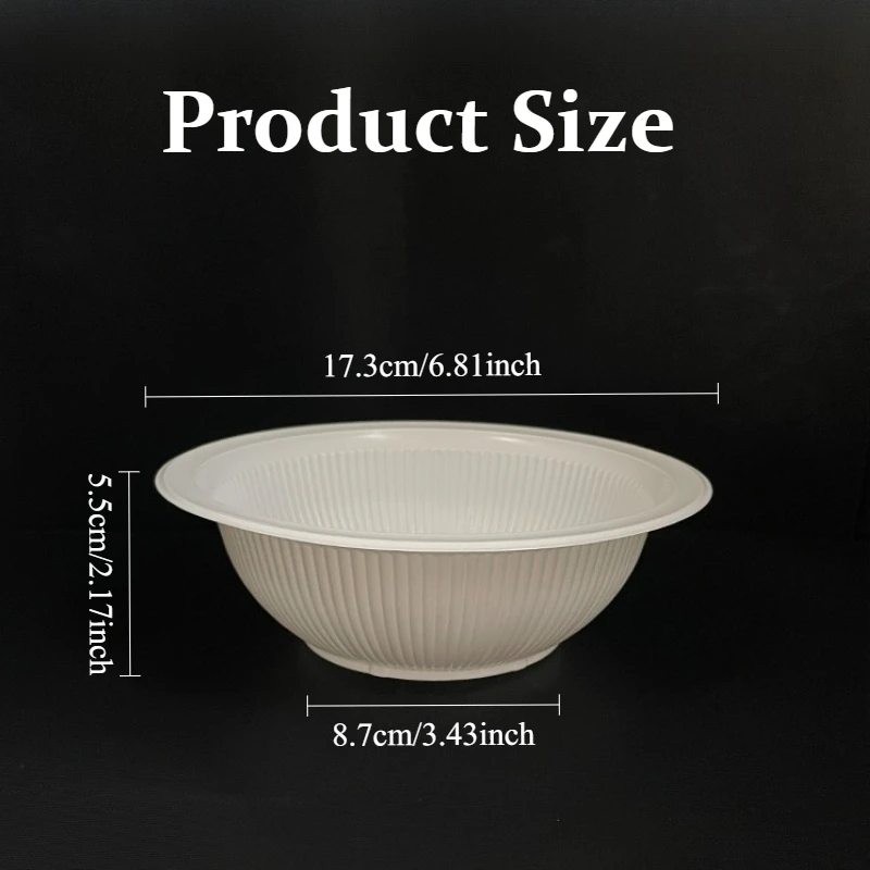 20/40PCS Disposable White Plastic Bowls PP Material Circular Bowls Suitable Family Gatherings Picnics Camping Ice Cream Fruits thumbnail 3