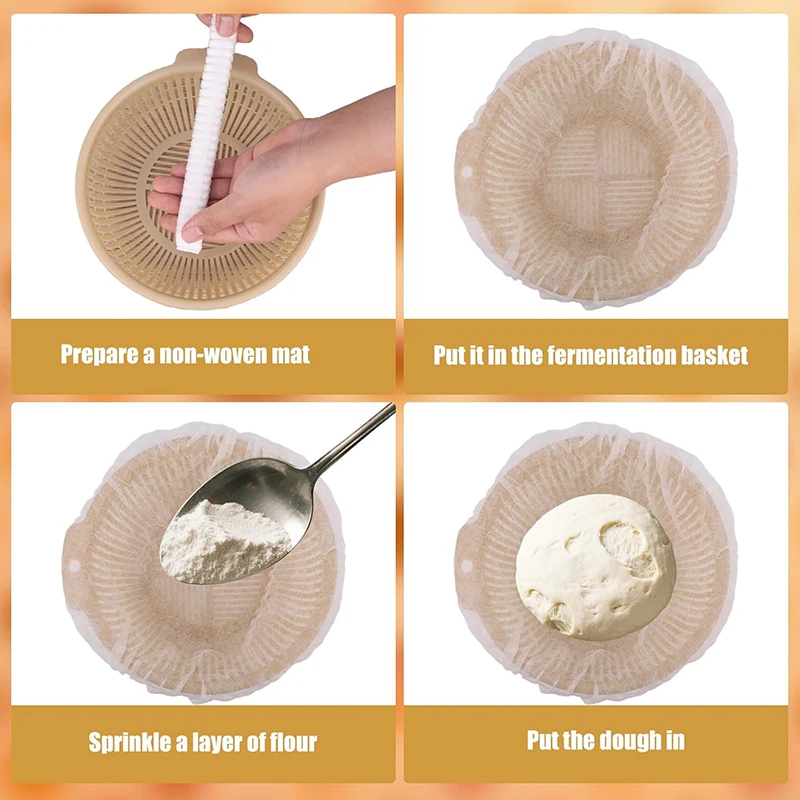 100Pcs Bread Proofing Basket Cloth Liner, Disposable Non-Stick Dough Cover for Sourdough Bread Making - Baking Supplies thumbnail 4