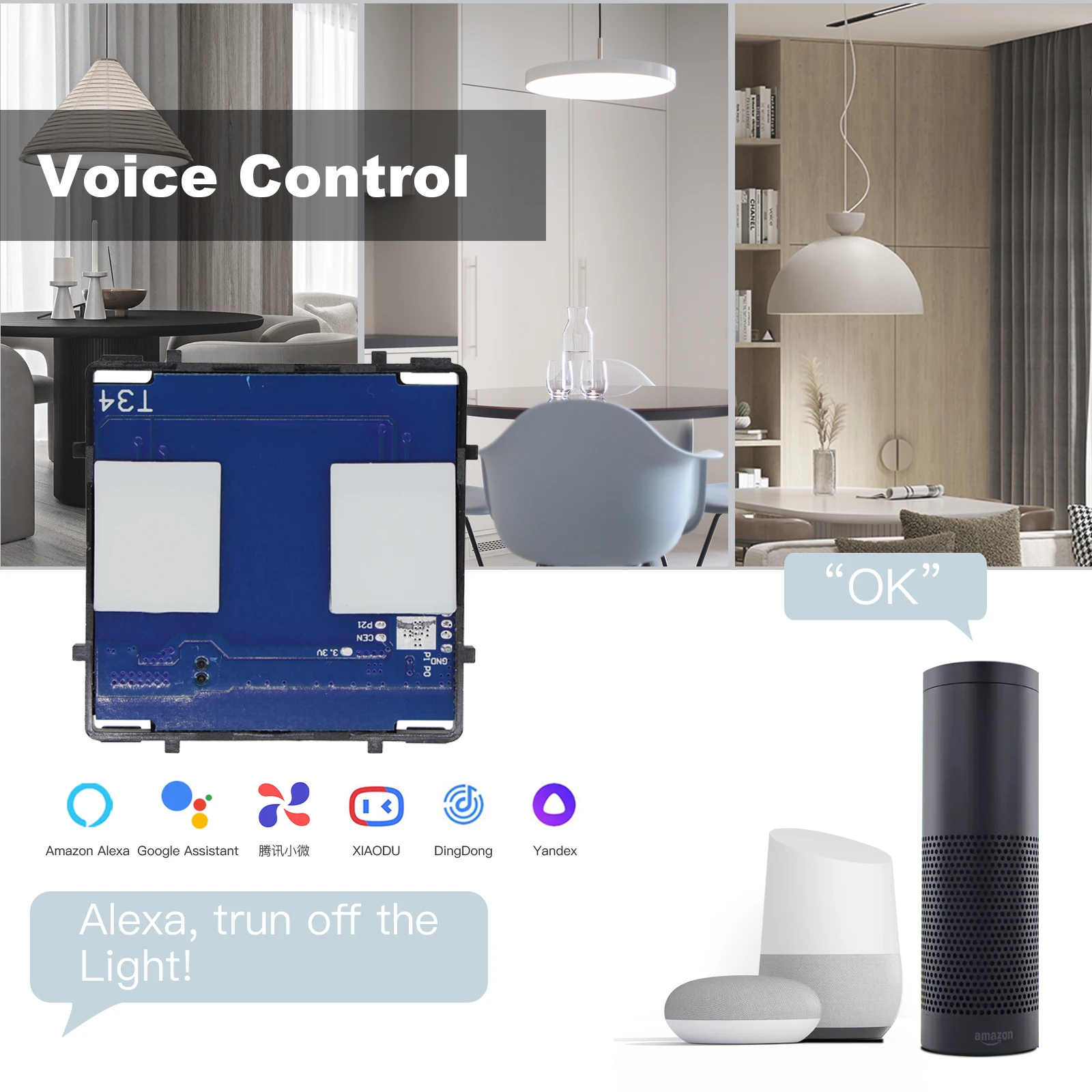 BSEED 1/2/3Gang Zigbee Touch Switch Part Glass Panel Smart Dimmer Curtain Switch DIY Part Zigbee Socket Parts With Neutral Line thumbnail 3