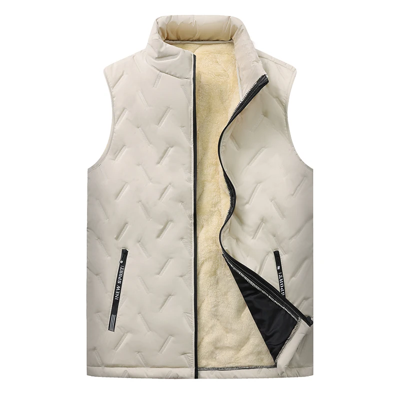 Unisex Large Size Lamb Velvet Fleece Lined Thickened Warm Vest Casual Fashion Collar Jacket M-7XL Couple Style Topwear thumbnail 3