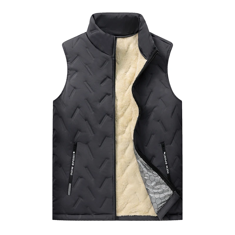 Unisex Large Size Lamb Velvet Fleece Lined Thickened Warm Vest Casual Fashion Collar Jacket M-7XL Couple Style Topwear thumbnail 2