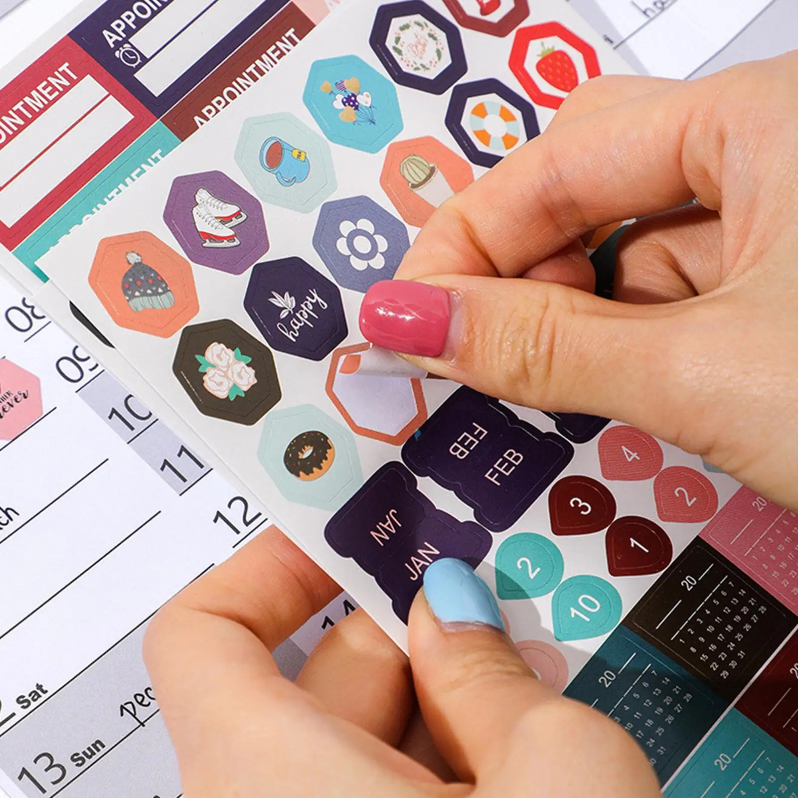 2026 2025 Wall Calendar Full Year Large Size Paper Cute Sticker Yearly Weekly Annual Planner Target List Home Office Supplies thumbnail 4