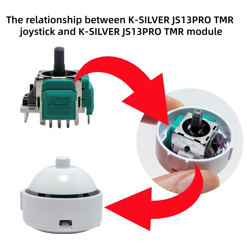 K-SILVER JS13 PRO/GINFULL DS13 TMR Electromagnetic Joystick For ZD Ultimate Legendary Controller Replaceable Anti-Drift Joystick thumbnail 5