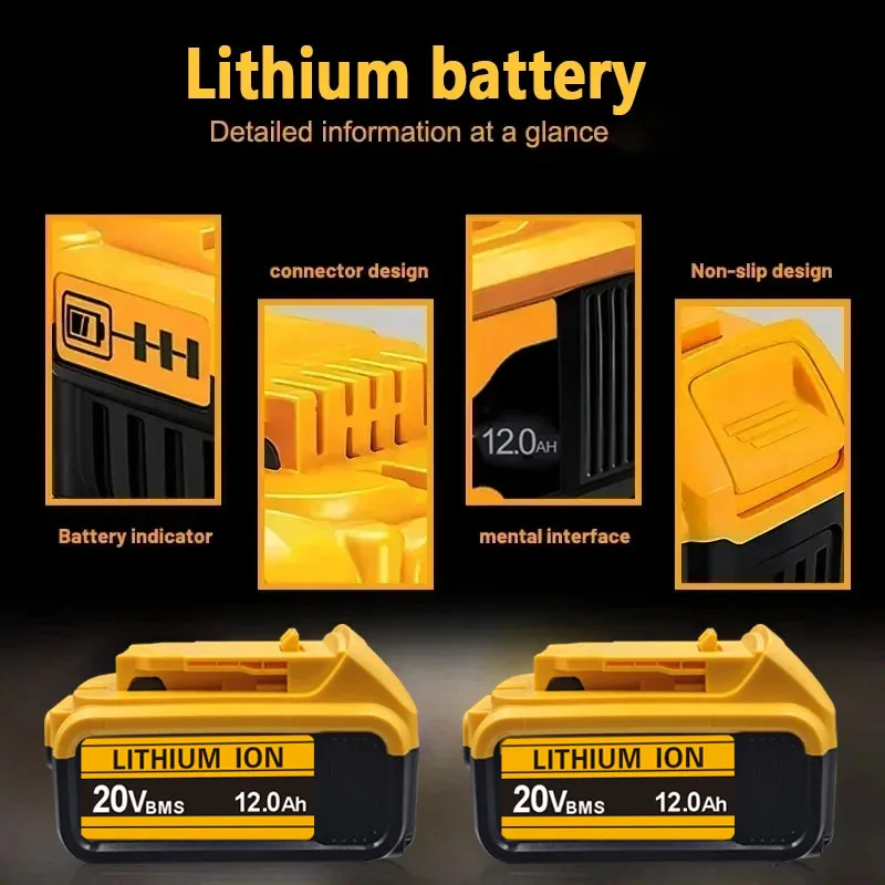 .Original for DEWALT 20v/60V battery DCB606 DCB609 DCB182 DCB205 DCB206 DCB209 power tool 18V battery 6AH 9AH battery. thumbnail 5