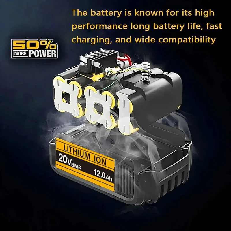 .Original for DEWALT 20v/60V battery DCB606 DCB609 DCB182 DCB205 DCB206 DCB209 power tool 18V battery 6AH 9AH battery. thumbnail 6