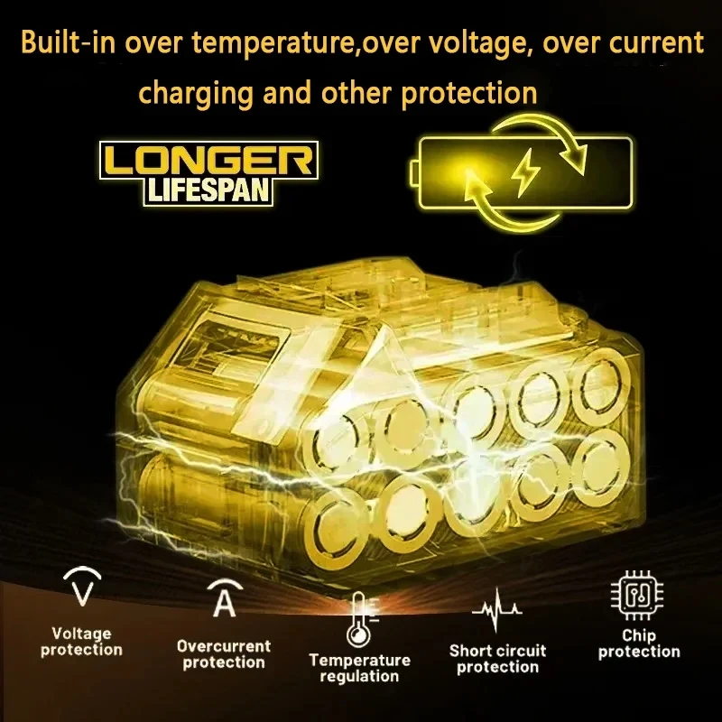 .Original for DEWALT 20v/60V battery DCB606 DCB609 DCB182 DCB205 DCB206 DCB209 power tool 18V battery 6AH 9AH battery. thumbnail 3