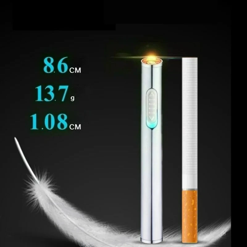Outdoor Mini Windproof Tungsten Wire Ignition USB Lighter Compact and Portable Button Silent Ignition Electric Lighters Smoking thumbnail 2