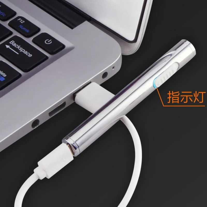 Outdoor Mini Windproof Tungsten Wire Ignition USB Lighter Compact and Portable Button Silent Ignition Electric Lighters Smoking thumbnail 3