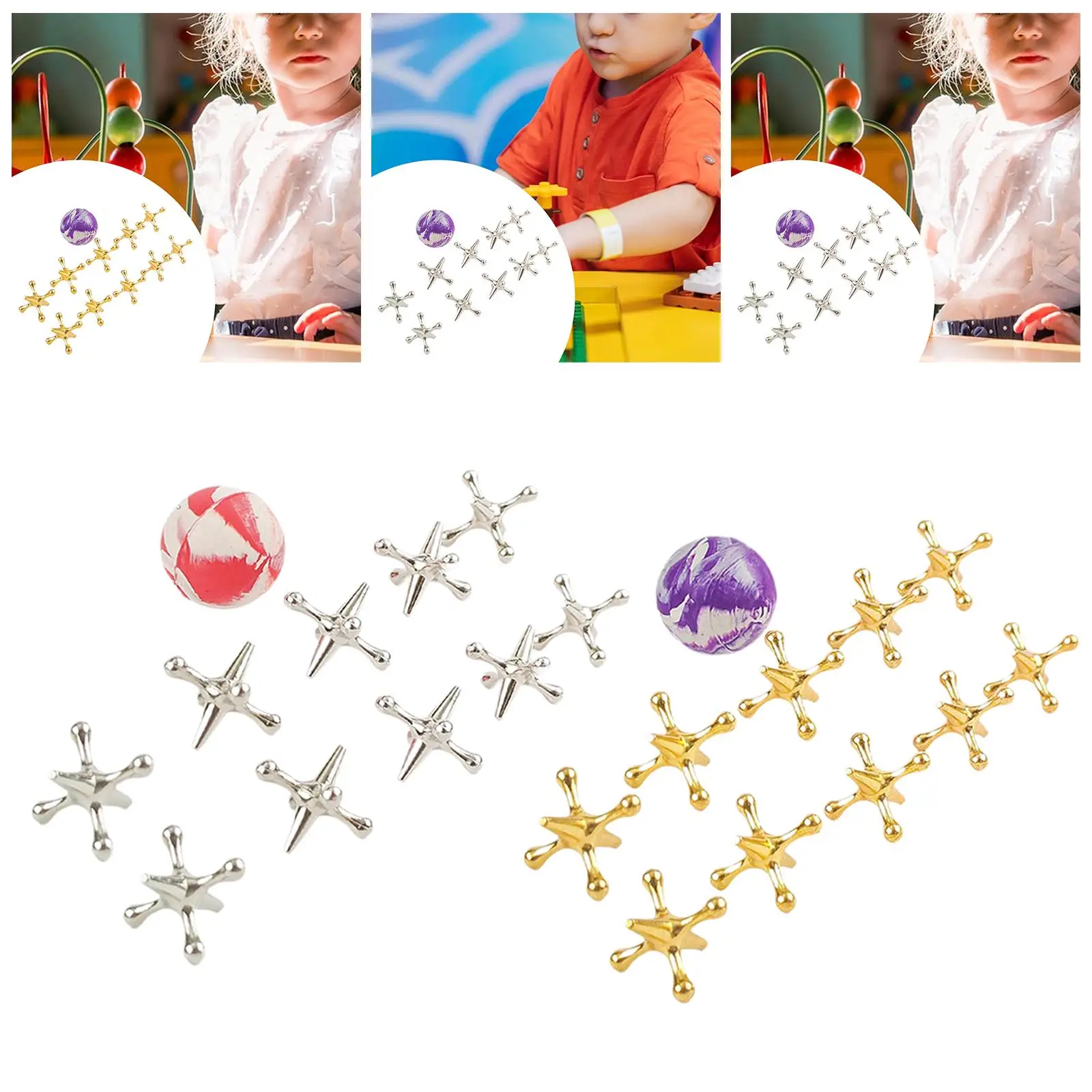 10x Jacks Games Funny with Bouncy Ball Board Games for Kids for Adults Family Game Night 7-14 Years Old Party Favors Gift thumbnail 4