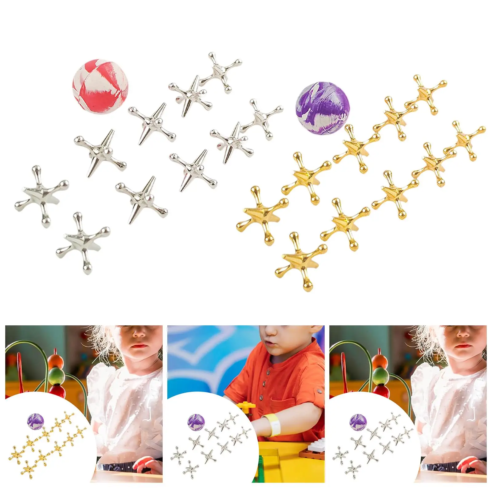10x Jacks Games Funny with Bouncy Ball Board Games for Kids for Adults Family Game Night 7-14 Years Old Party Favors Gift thumbnail 3