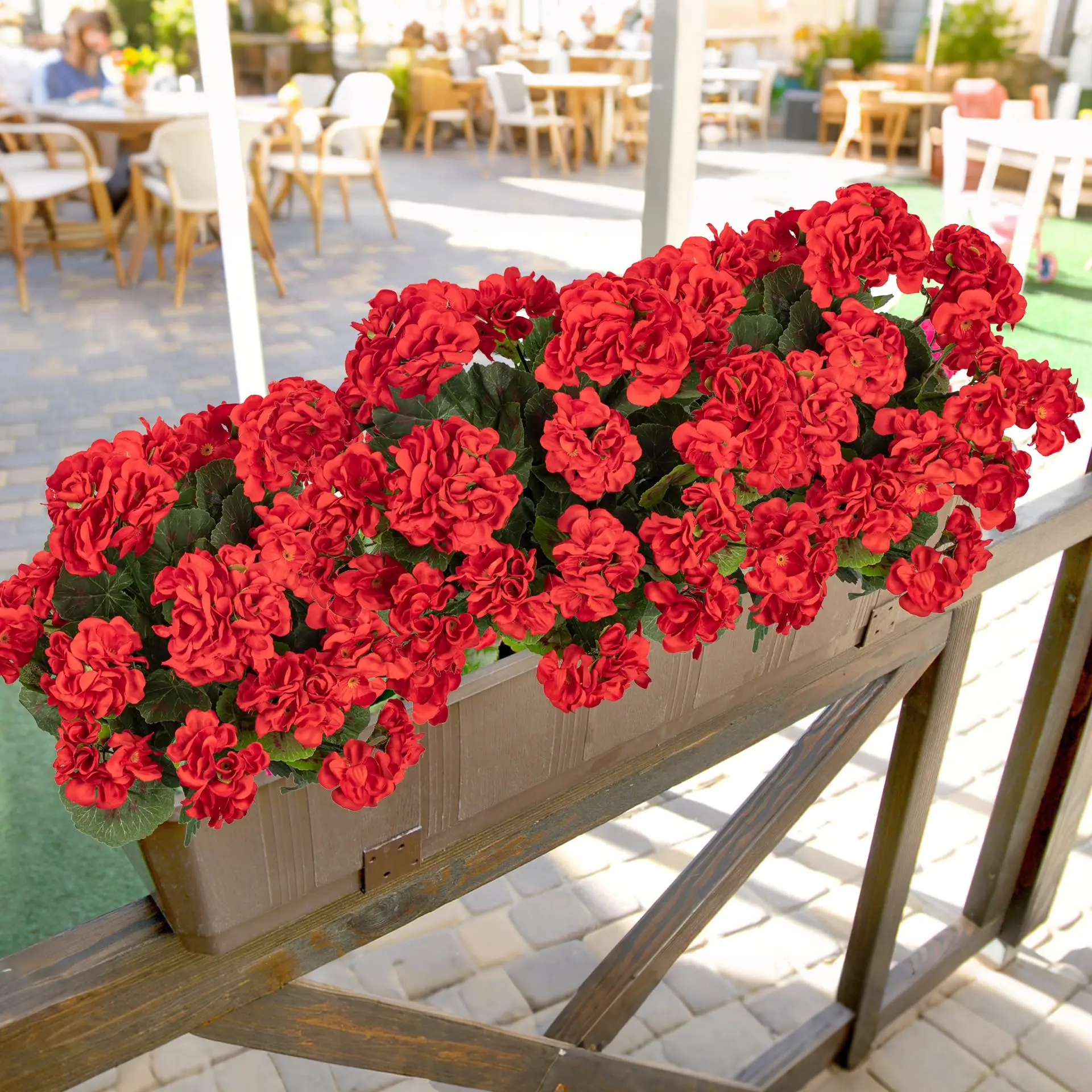 2pcs Artificial Flowers Faux Geranium UV Resistant Fake Silk Flower for Planter Outdoor Garden Patio Decor Home Table Decoration thumbnail 4
