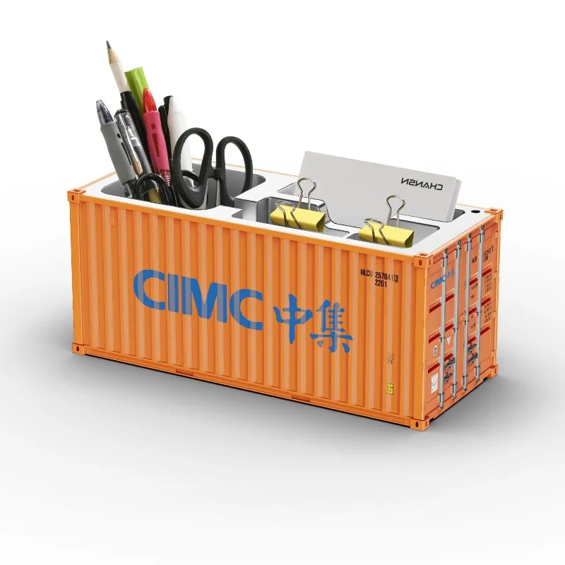 Simulated Ocean Freight Container Model Pen Holder Storage Box New Plastic Storage Box Desktop Storage Rack thumbnail 5