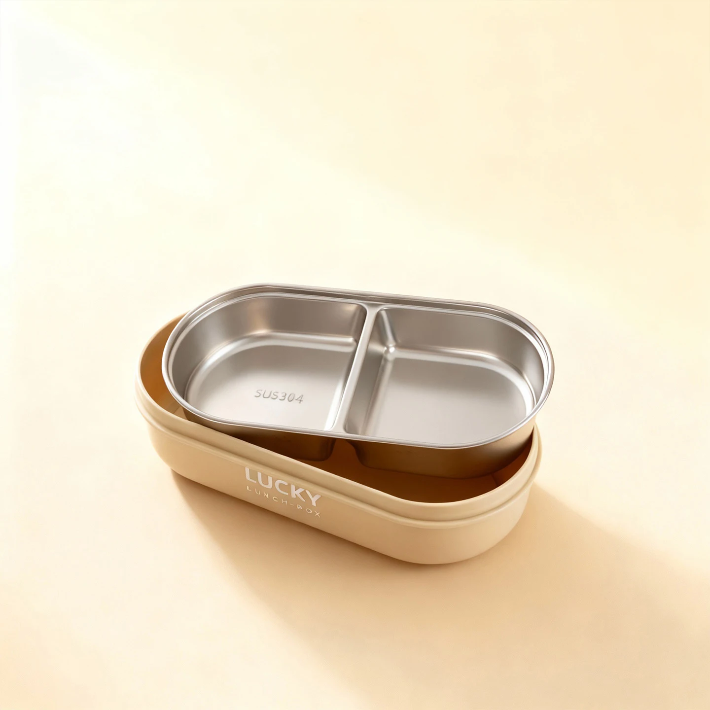 WORTHBUY 304 Stainless Steel Oval Insulated Lunch Box For Kids Student Portable Leak Proof Divided Food Container Microwave Safe thumbnail 6