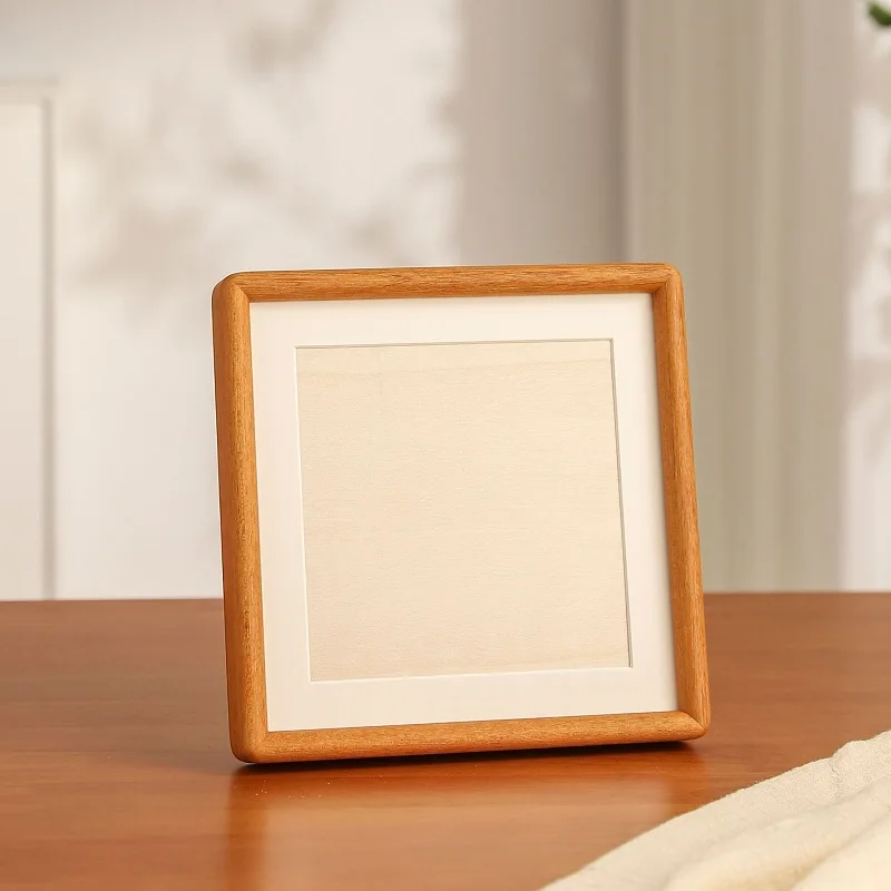 Solid Wood Corner Square Photo Frame Tabletop and Wall Mount Display Frame Premium Wooden Picture Frame Home Decor thumbnail 6