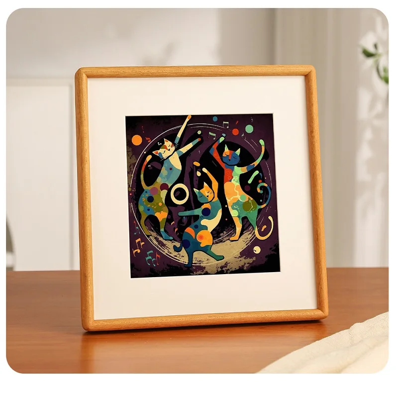 Solid Wood Corner Square Photo Frame Tabletop and Wall Mount Display Frame Premium Wooden Picture Frame Home Decor thumbnail 2