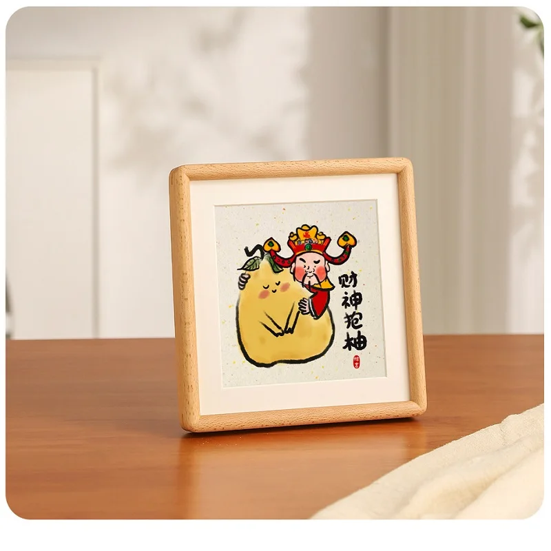 Solid Wood Corner Square Photo Frame Tabletop and Wall Mount Display Frame Premium Wooden Picture Frame Home Decor thumbnail 3
