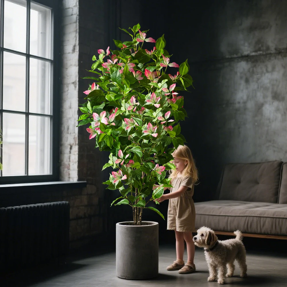 82-144cm Large Artificial Ficus Tree Fake Magnolia Plants Branch Tall Banyan Tree Faux Nandina Tree Rubber For Home Garden Decor thumbnail 2