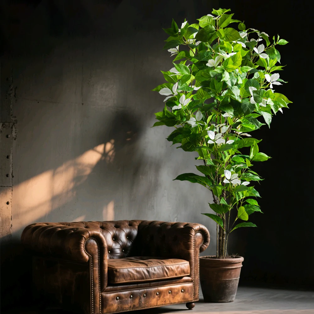 82-144cm Large Artificial Ficus Tree Fake Magnolia Plants Branch Tall Banyan Tree Faux Nandina Tree Rubber For Home Garden Decor thumbnail 6