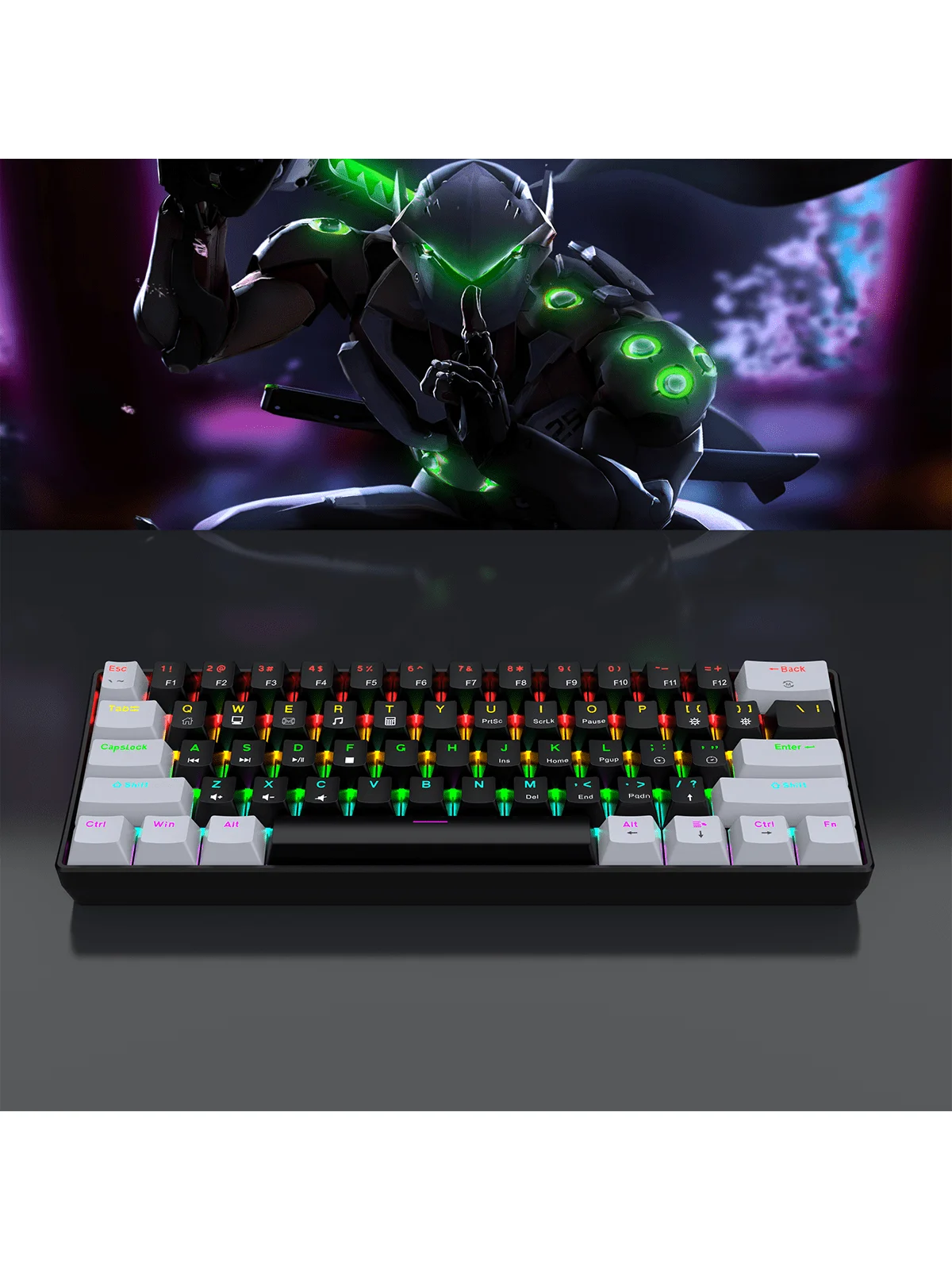 60% Wired Gaming Mechanical Keyboard RGB Backlit Ultra Compact Mini Layout for PC/Mac Gamers And Typists Easy Travel Design thumbnail 2