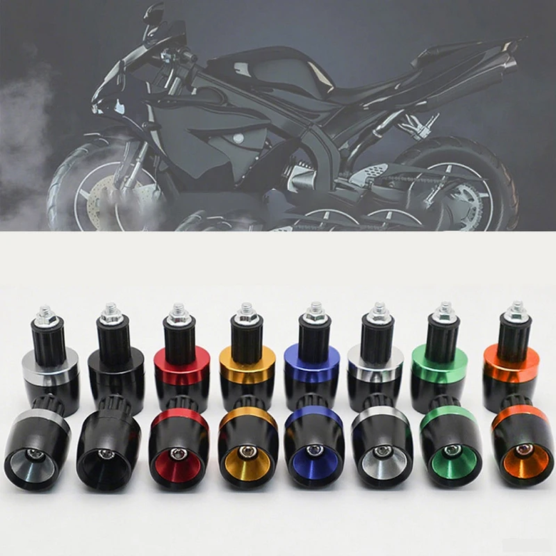 1 Pair Universal Motorcycle Handle Bar Ends Grips CNC Metal Handlebar Counterweight Plug Slider Motor Bike Grips Accessories thumbnail 6