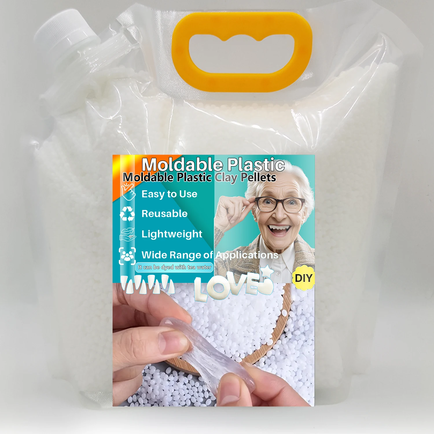 Moldable Plasti - party temporary teeth decoration, thermoplastic bead multi shaped plastic melt reusable hot bead crafts, DIY r thumbnail 3