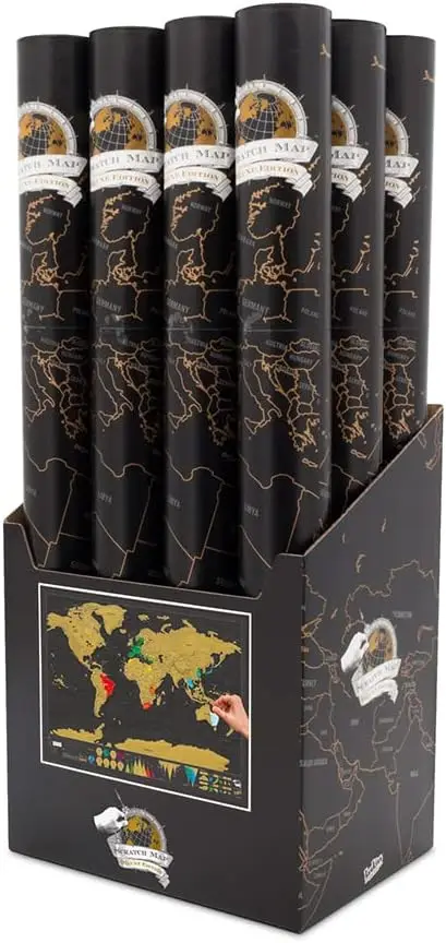 Scratch Map | Travel Map & Scratch Off World Maps | X-Large Scratching Off World Maps | Black Gold Travel Deluxe thumbnail 6